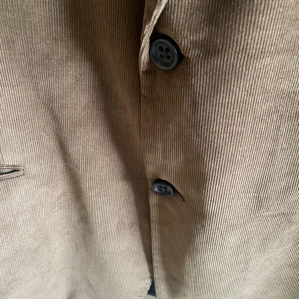 US Polo Assn Blazer Mens 50R Brown Corduroy Sport Coat 2 Button Plaid Pockets - Picture 5 of 13